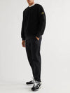 Wappen Patch Shearling Sweatshirt Black - STONE ISLAND - BALAAN 3