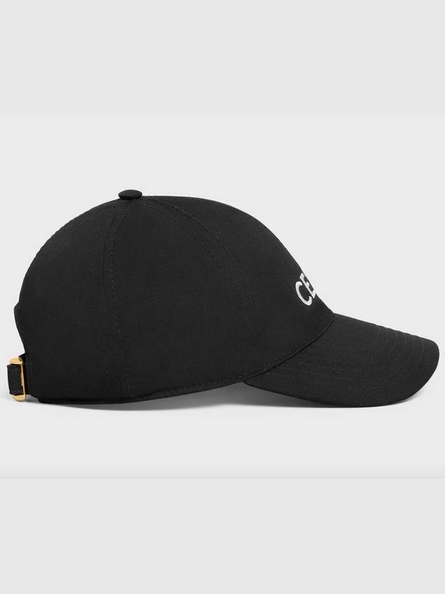 Embroidered Logo Cotton Ball Cap Black - CELINE - BALAAN 3