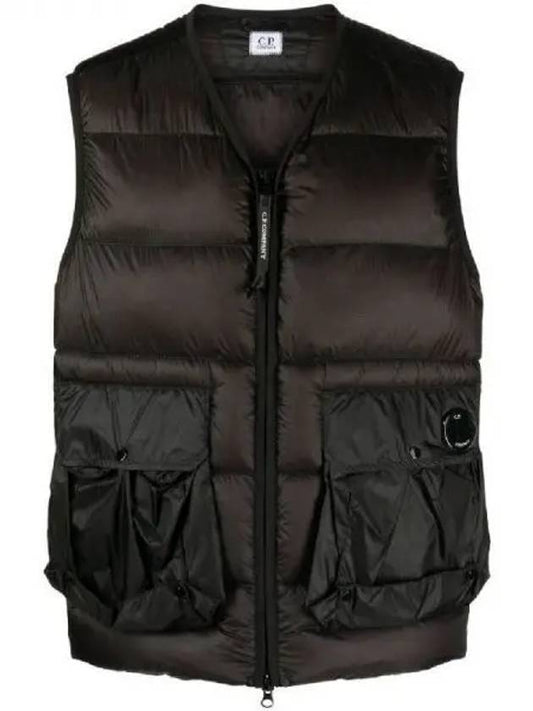 Lens Detail Zip-Up Quilted Vest Black - CP COMPANY - BALAAN 1