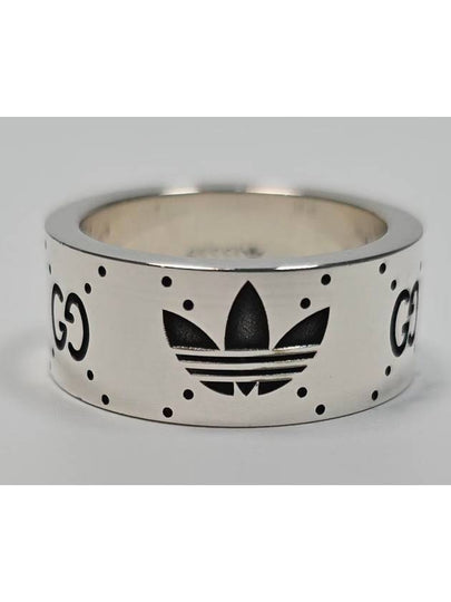 Adidas Trefoil GG logo engraved sterling wide ring No 17 - GUCCI - BALAAN 2