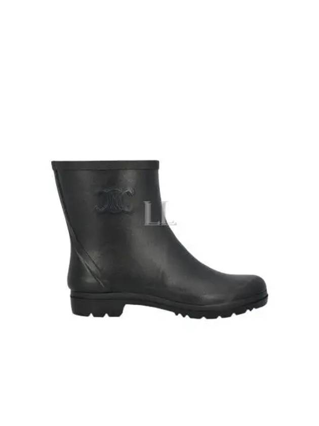 Logo Patch Natural Rubber Mid Rain Boots Black - CELINE - BALAAN 2