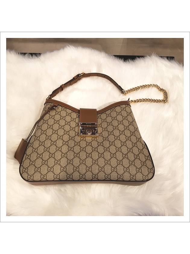 Padlock GG Supreme Medium Shoulder Bag Brown Beige - GUCCI - BALAAN 6