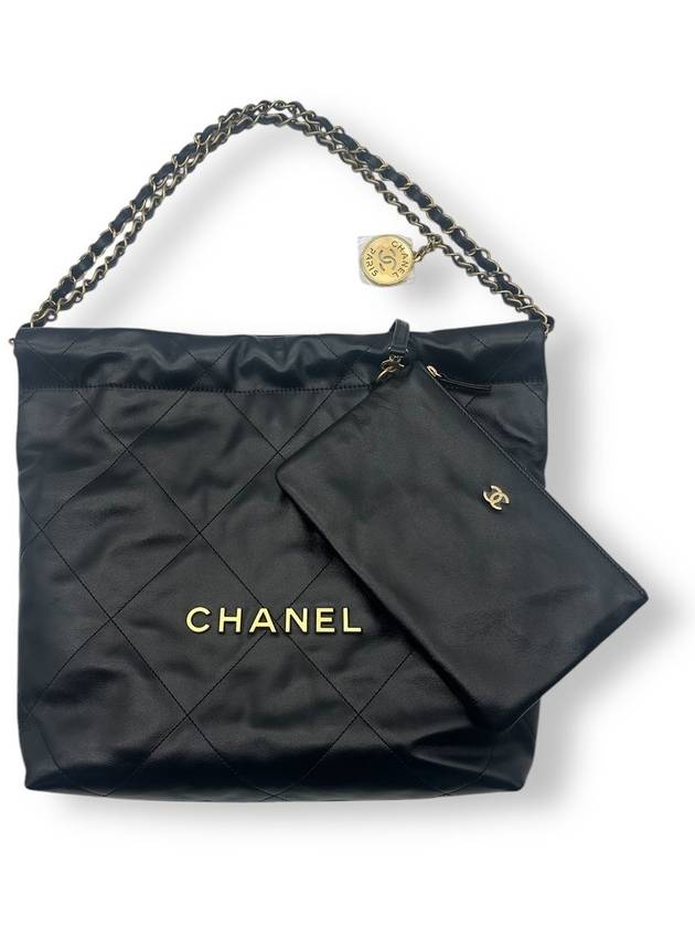 22 Small Shiny Calfskin Bucket Bag Black - CHANEL - BALAAN 2