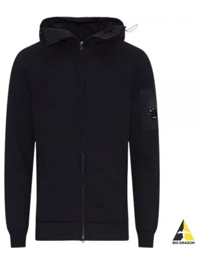 Cotton Mixed Knit Hooded Jacket Black - CP COMPANY - BALAAN 2