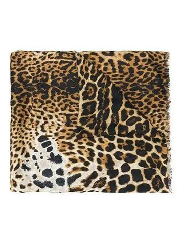 Women s Silk Scarf Leopard 504478 3Y009 - SAINT LAURENT - BALAAN 1