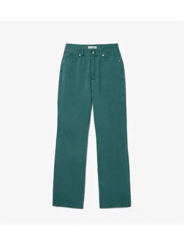 Women s Natural Dying Color Denim Pants Turkey Green - LACOSTE - BALAAN 1