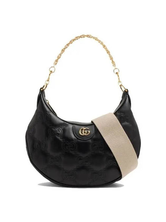 GG Matelasse Half Moon Small Shoulder Bag Black - GUCCI - BALAAN 2