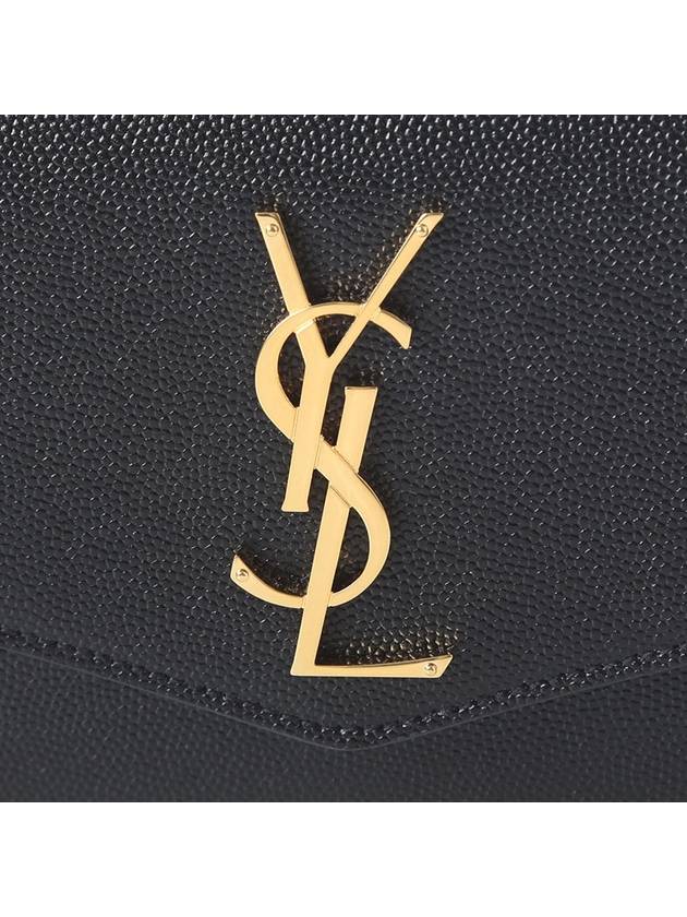 Monogram Uptown Chain Embossed Leather Long Wallet Black - SAINT LAURENT - BALAAN 6