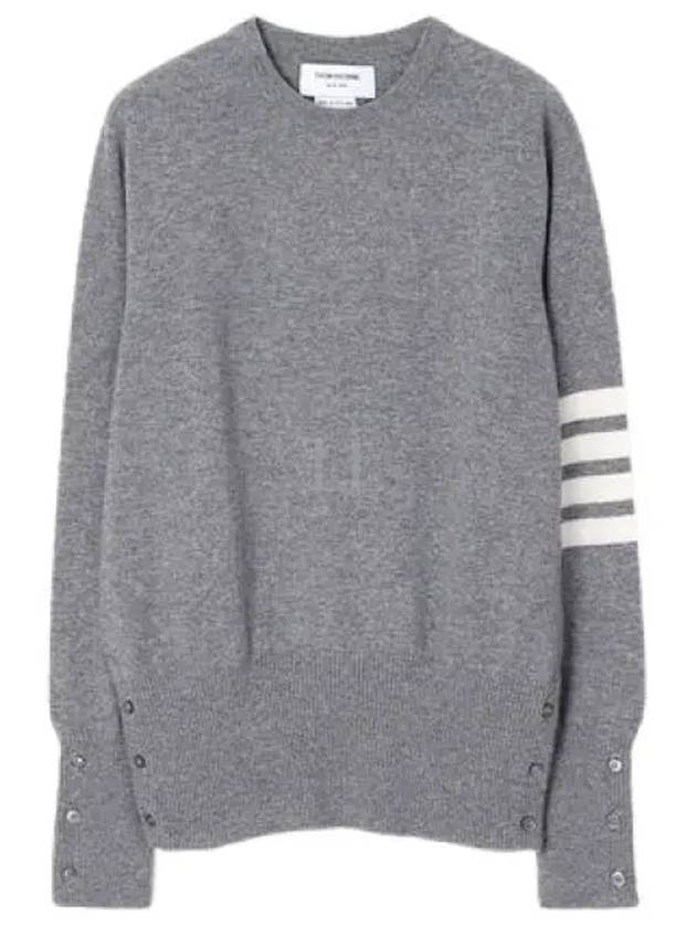 Diagonal Classic Cashmere Knit Top Light Grey - THOM BROWNE - BALAAN 2