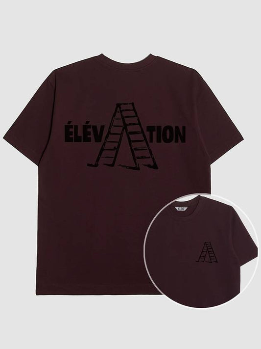 UNISEX Elevation Graphic Short Sleeve T Shirt BURGUNDY - KLOR - BALAAN 2