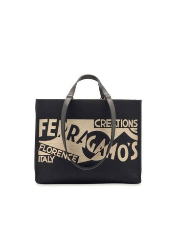 Logo Tote Bag Black - SALVATORE FERRAGAMO - BALAAN 1