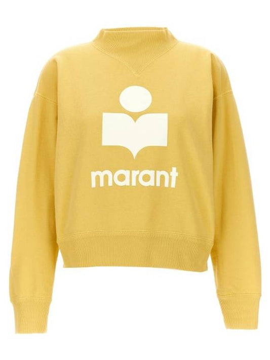 Moby Logo Crew Neck Sweatshirt Yellow - ISABEL MARANT ETOILE - BALAAN 1