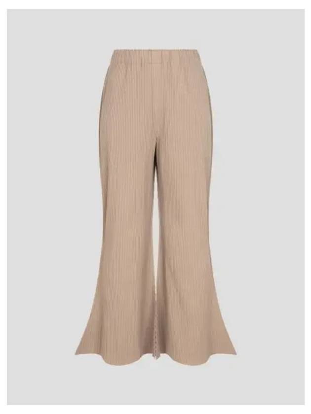 Fine knit pleated pants 2 taupe color domestic product GM0024092791851 - ISSEY MIYAKE - BALAAN 1