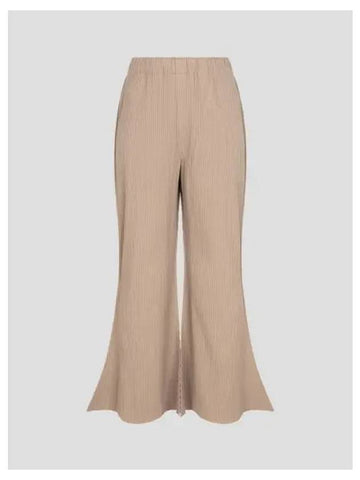 Fine knit pleated pants 2 taupe color domestic product GM0024092791851 - ISSEY MIYAKE - BALAAN 1