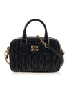 Macerate Nappa Leather Mini Bag Metal Black - MIU MIU - BALAAN 1