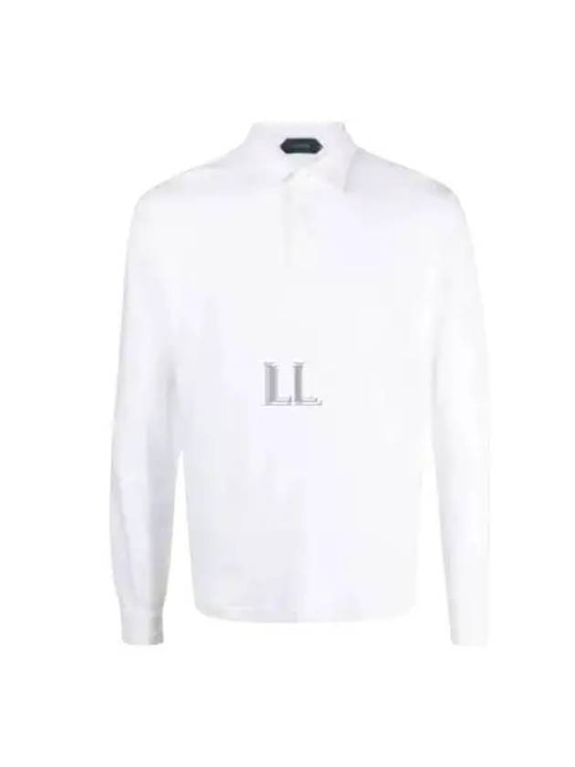 Long Sleeve Polo Shirt White - BRUNELLO CUCINELLI - BALAAN 2