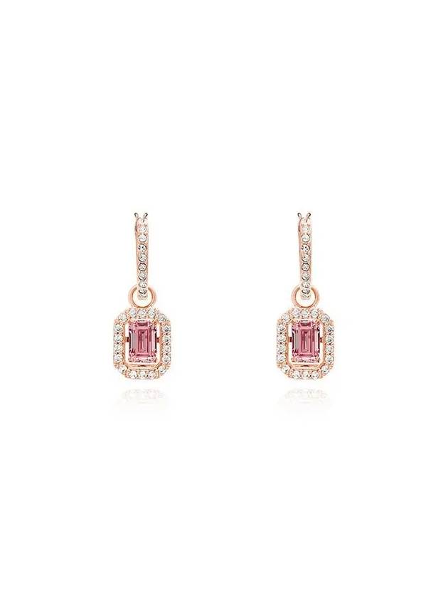 Una Octagon Drop Earrings Rose Gold Pink - SWAROVSKI - BALAAN 2