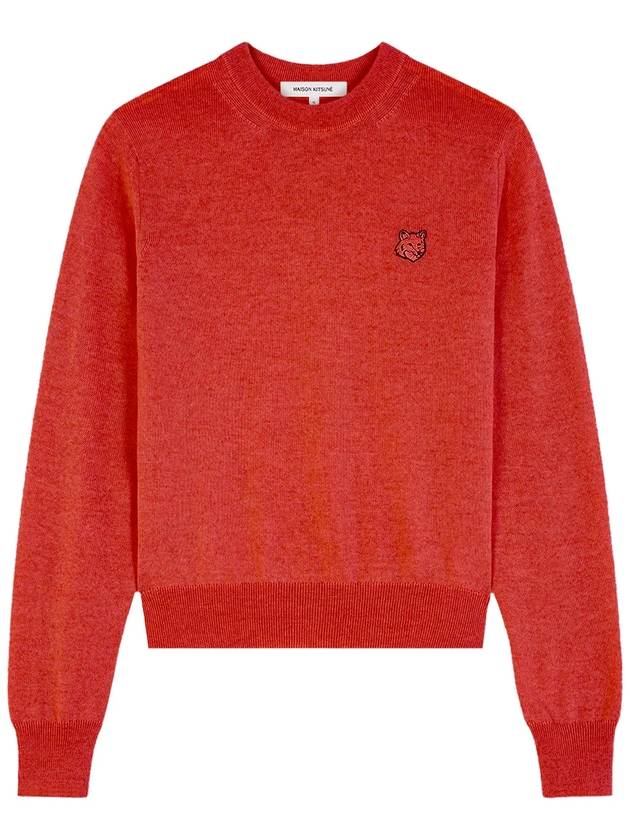 Bold Fox Head Wool Knit Top Red - MAISON KITSUNE - BALAAN 2