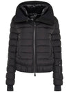 Bonnet Grenoble Logo Patch Hood Padded Black - MONCLER - BALAAN.