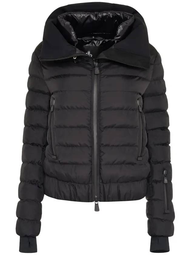 Bonnet Grenoble Logo Patch Hood Padded Black - MONCLER - BALAAN.