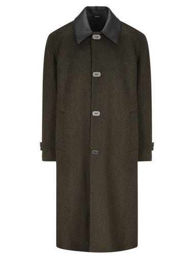 Mohair Wool Single Coat Green - FENDI - BALAAN 1