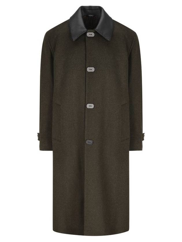 Mohair Wool Single Coat Green - FENDI - BALAAN 2