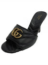 Double G Leather Slide Sandals Black - GUCCI - BALAAN 2