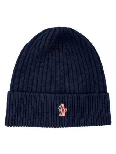 3B00014 04761 778 Grenoble logo patch wool beanie - MONCLER - BALAAN 1