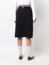 Women's Double Face Cotton Bow A-Line Skirt Navy - THOM BROWNE - BALAAN 6