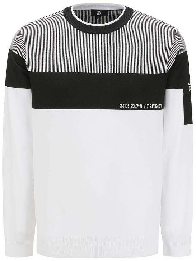 Official MEN SP STRIPE BLOCK SWEATER WH - ANEWGOLF - BALAAN 1