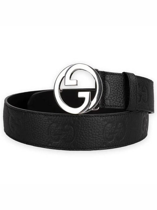 Blondie Wide Leather Belt Black - GUCCI - BALAAN.