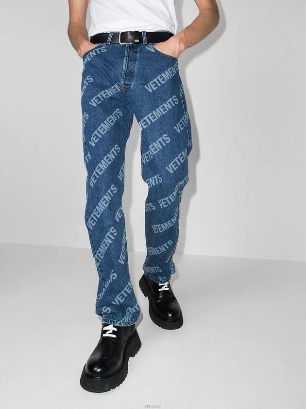 Logo printed straight jeans ME51PA240B - VETEMENTS - BALAAN 3