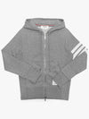 Engineered 4 Bar Diagonal Zip Up Hoodie Light Grey - THOM BROWNE - BALAAN 2