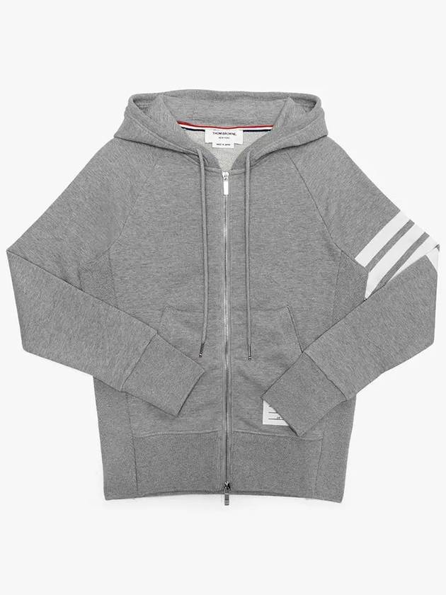 Engineered 4 Bar Diagonal Zip Up Hoodie Light Grey - THOM BROWNE - BALAAN 3