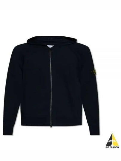 Wappen Padded Zipper Hooded Cotton Cardigan Navy - STONE ISLAND - BALAAN 2