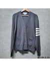 Milano Stitch 4-Bar Cardigan Medium Grey - THOM BROWNE - BALAAN 2