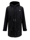 Triangle Logo Patch Re-Nylon Parka Black - PRADA - BALAAN 2