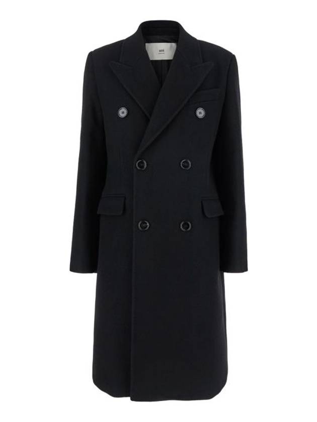 Classic Fit Wool Double Coat Black - AMI - BALAAN 1