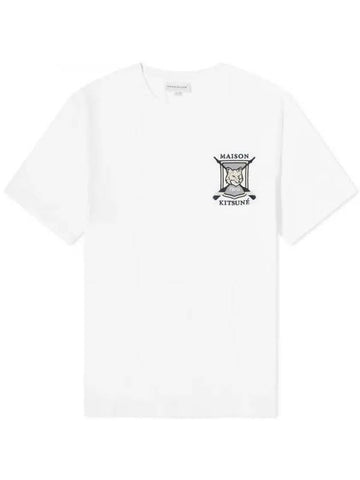 College Fox Embroidery Comfort Short Sleeve T-Shirt White - MAISON KITSUNE - BALAAN 1