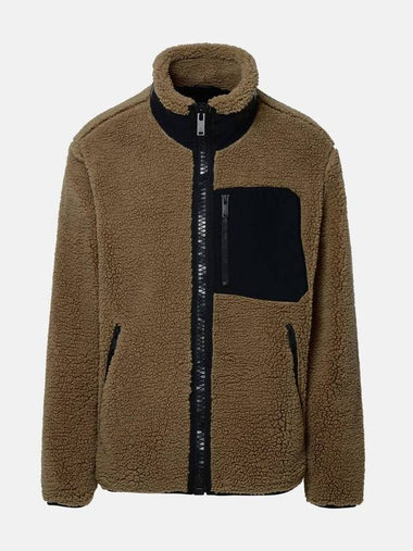 Men's Sagrek Shearling Fleece Zip-Up Jacket Brown - MOOSE KNUCKLES - BALAAN 1