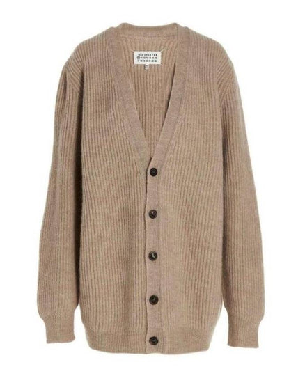 Stitch Alpaca Wool Knit Oversized Fit Cardigan Beige - MAISON MARGIELA - BALAAN 2