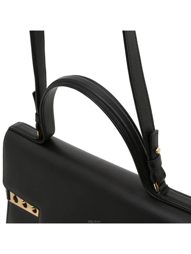 Classic TEMPETE Tompete Black Gold Shoulder Flap Bag - DELVAUX - BALAAN 8