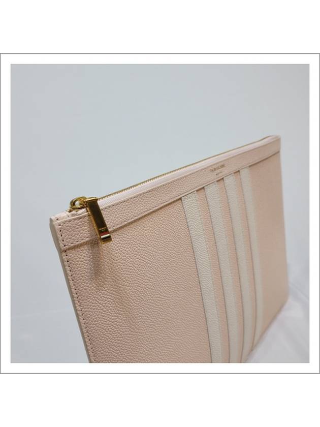 Diagonal Medium Document Case Clutch Bag Light Pink - THOM BROWNE - BALAAN 5