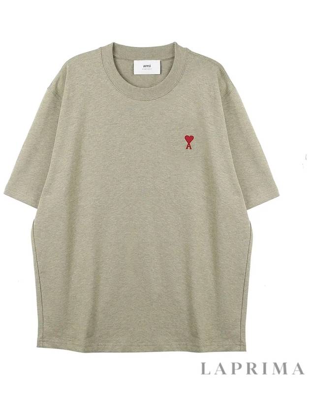 Small Heart Logo Boxy Fit Short Sleeve T-Shirt Heather Sage - AMI - BALAAN 9