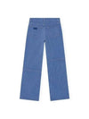 Striped Izey Straight Jeans Blue - GANNI - BALAAN 4