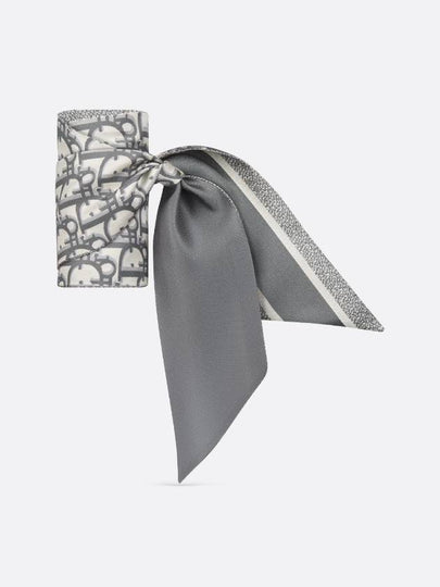 Oblique Mitzah Silk Twill Scarf Grey - DIOR - BALAAN 2