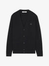 Bold Fox Head Patch Regular Lambswool Cardigan Black - MAISON KITSUNE - BALAAN 2