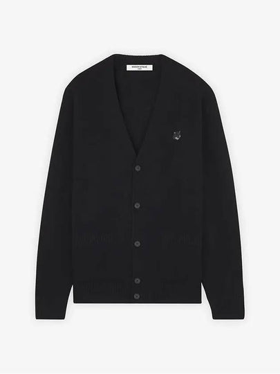 Bold Fox Head Patch Regular Lambswool Cardigan Black - MAISON KITSUNE - BALAAN 2