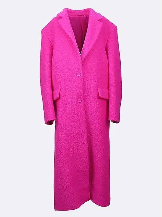 1V0CAF128V0 Pink Color Wool Mohair Blend Men s Long Coat - VALENTINO - BALAAN 1