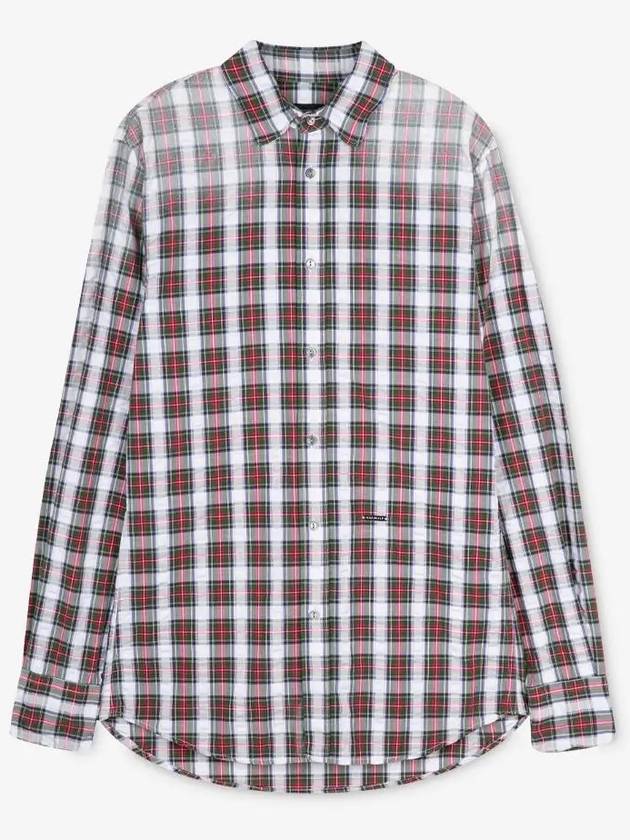 Men's Tartan Check Long Sleeve Shirt - DSQUARED2 - BALAAN 3